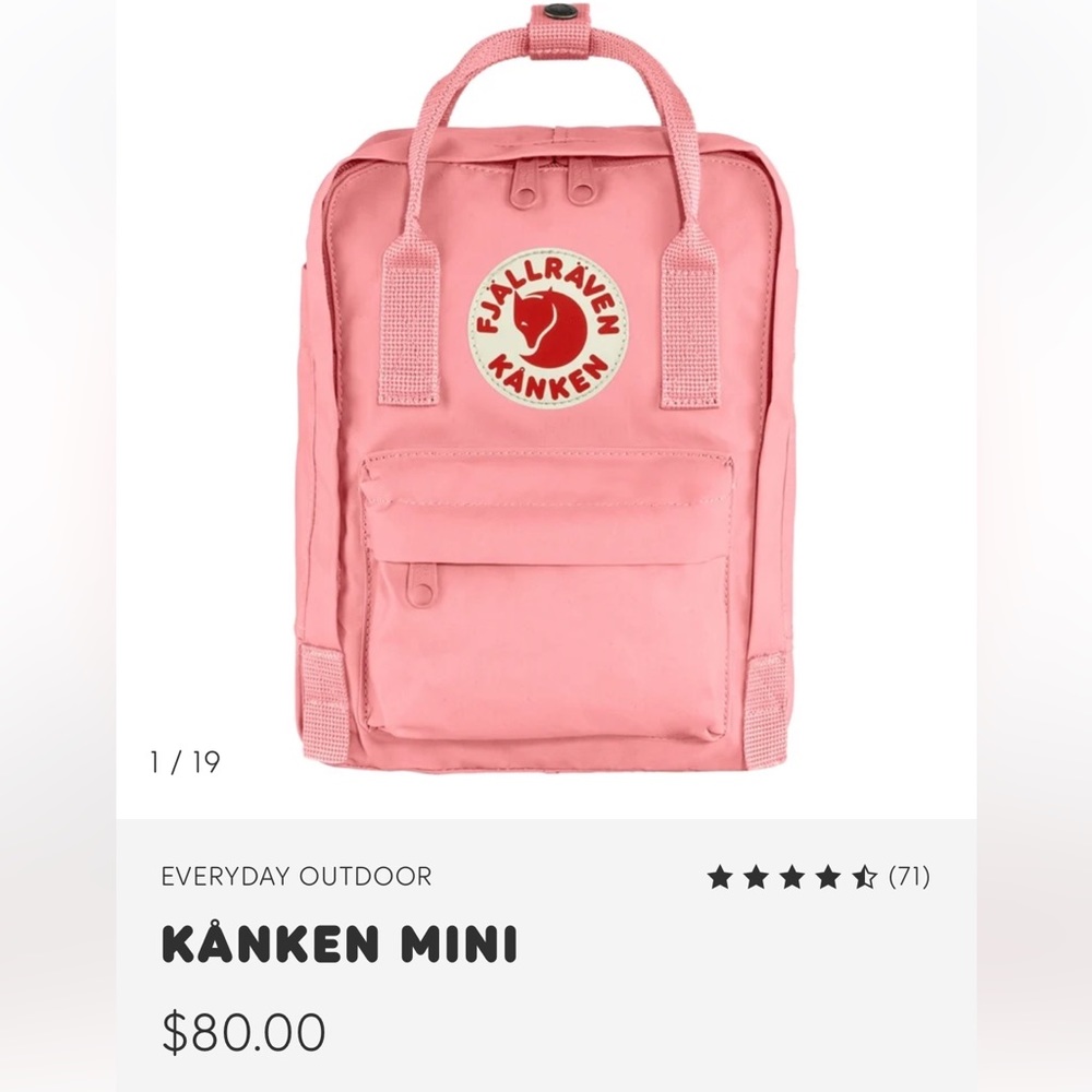 Pink mini Fjallraven Kanken backpack